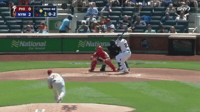 Baseball Game In Front Of National Car Rental Banner GIF