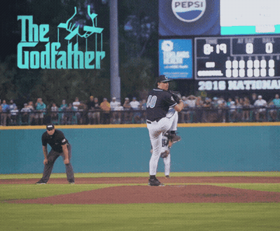 Baseball Game In Front Of Pepsi Sign GIF