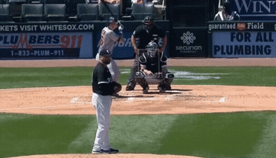 Baseball Game In Front Of Securian Financial Ad GIF