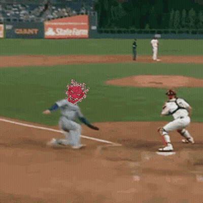 Baseball Game In Front Of State Farm Ad GIF
