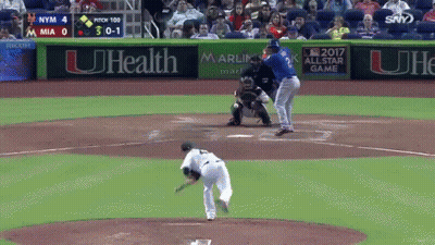 Baseball Game In Front Of UHealth Ad GIF