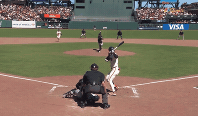 Baseball Game In Front Of Visa Ad GIF