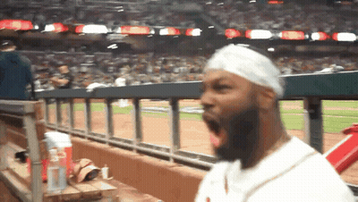 Baseball Game In Front Of Vizzy Hard Seltzer Ad GIF
