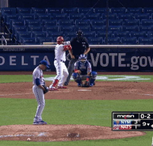 Baseball Game In Front Of Vote Banner GIF