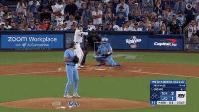 Baseball Game In Front Of Zoom Ad GIF