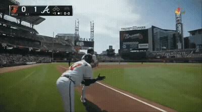 Baseball Game In Stadium With Delta Sign GIF