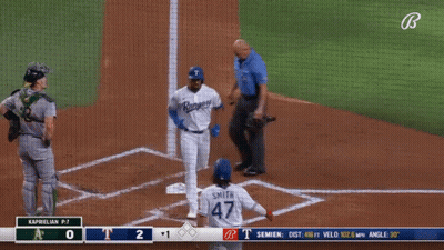 Baseball Game Rangers Vs Athletics GIF