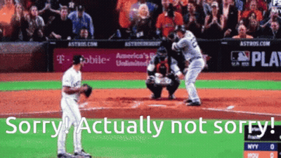 Baseball Game Saying Sorry Actually Not Sorry GIF