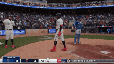 Baseball Game Score 4-3 GIF