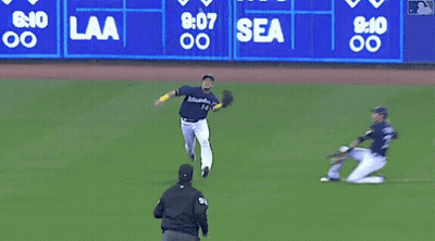 Baseball Game Scoreboard LAA SEA GIF