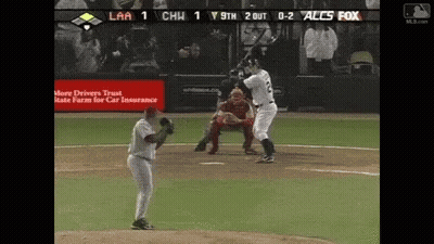 Baseball Game Screen With Rate Farm Ad GIF