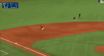 Baseball Game Tie Score 3-3 GIF