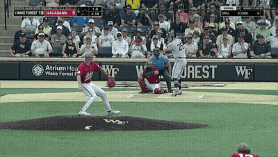 Baseball Game Wake Forest Vs Alabama In Front Of Crowd GIF