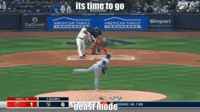 Baseball Game With American Family Insurance Ads GIF
