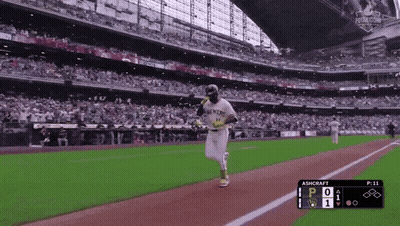 Baseball Game With Ashcraft Scoreboard GIF