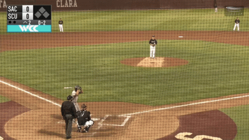 Baseball Game With Clara Scoreboard GIF