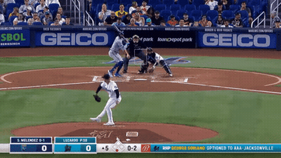 Baseball Game With Geico Advertisements GIF