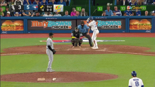 Baseball Game With Mary Brown Ads GIF