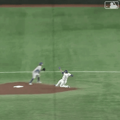 Baseball Game With Referee And Players GIF