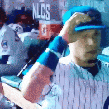 Baseball Player Adjusting Blue Hat GIF