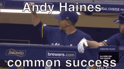 Baseball Player Andy Haines Standing In Dugout GIF