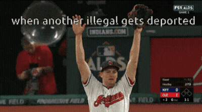 Baseball Player Arms Up When Another Illegal Gets Deported GIF