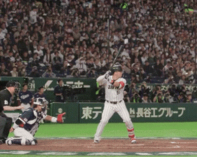 Baseball Player At Bat With JL Sign GIF