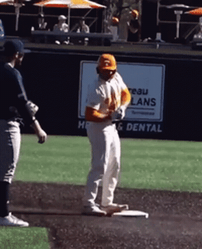 Baseball Player At Eau Lans Dental Sign GIF