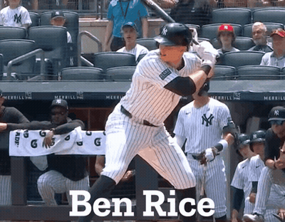 Baseball Player Ben Rice Swinging GIF