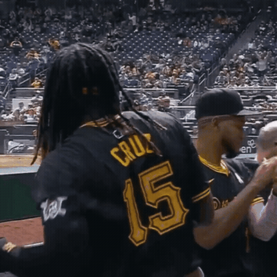 Baseball Player Black Jersey Number 15 GIF