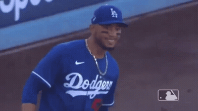 Baseball Player Blowing Kiss In Dodgers Jersey GIF