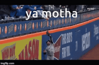 Baseball Player Catches Ball In Front Of This Bud's For You Wall GIF