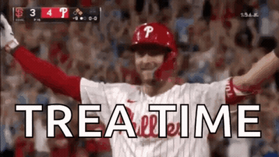 Baseball Player Celebrating Arms Up Trea Time GIF