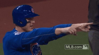 Baseball Player Clapping In Cubs Uniform GIF