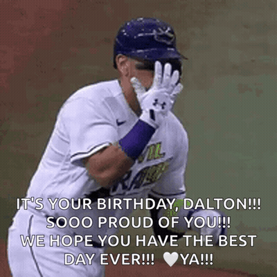 Baseball Player Covering Face It's Your Birthday Dalton GIF