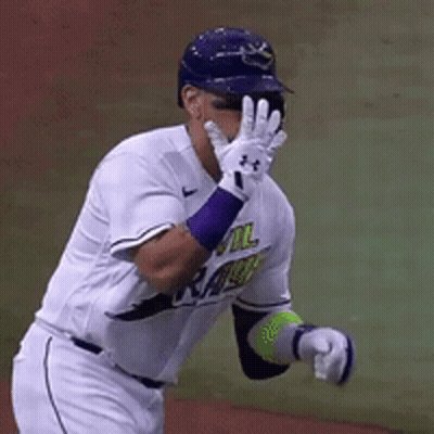 Baseball Player Covering Face Under Armour Shirt GIF