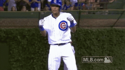 Baseball Player Dancing In Cubs Uniform GIF