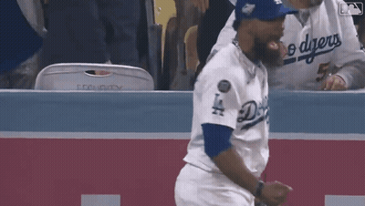 Baseball Player Dancing In Dodgers Jersey GIF