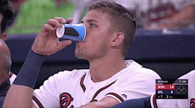 Baseball Player Drinking From Cup GIF