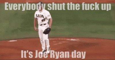 Baseball Player Everybody Shut The Fuck Up It's Joe Ryan Day GIF