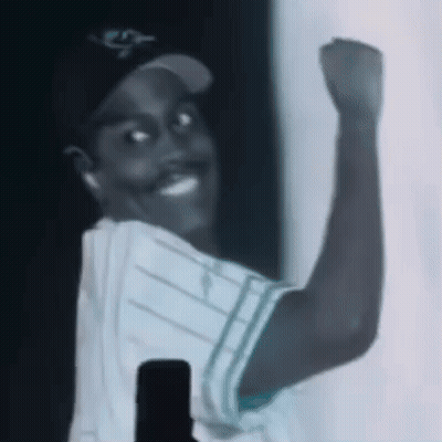 Baseball Player Fist Pump Rays Hat GIF