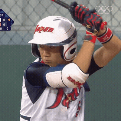 Baseball Player From Japan Swinging Bat GIF