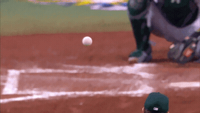 Baseball Player Green Hat M On Back GIF