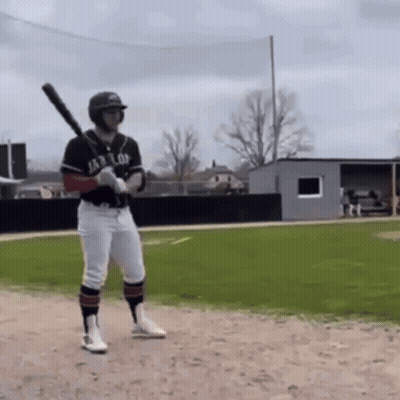 Baseball Player Holding Bat In Jar Log Jersey GIF