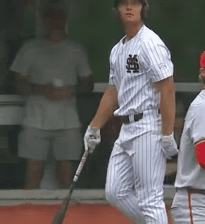 Baseball Player Holding Bat GIF
