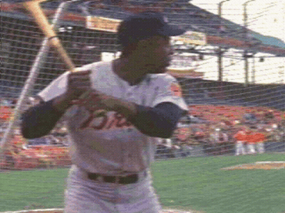 Baseball Player Holding Bat Tigers GIF