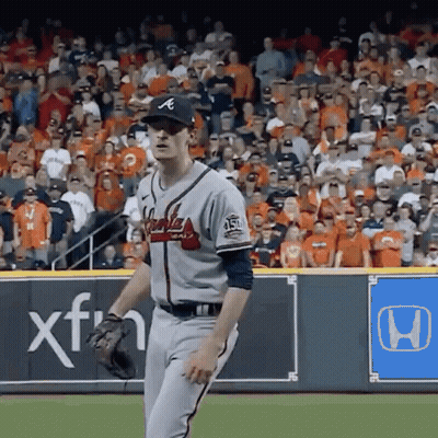 Baseball Player In Atlanta Braves Uniform On Field GIF