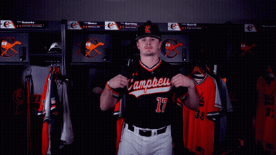 Baseball Player In Black And Orange Uniform GIF
