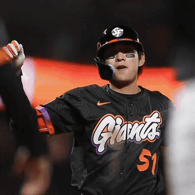 Baseball Player In Black Giants Jersey GIF