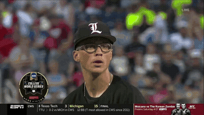 Baseball Player In Black Hat With L GIF